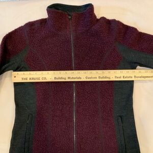 Kuhl Purple Grey L Full Zip Sherpa Jacket Alpine Outdoor Hiking Adventure